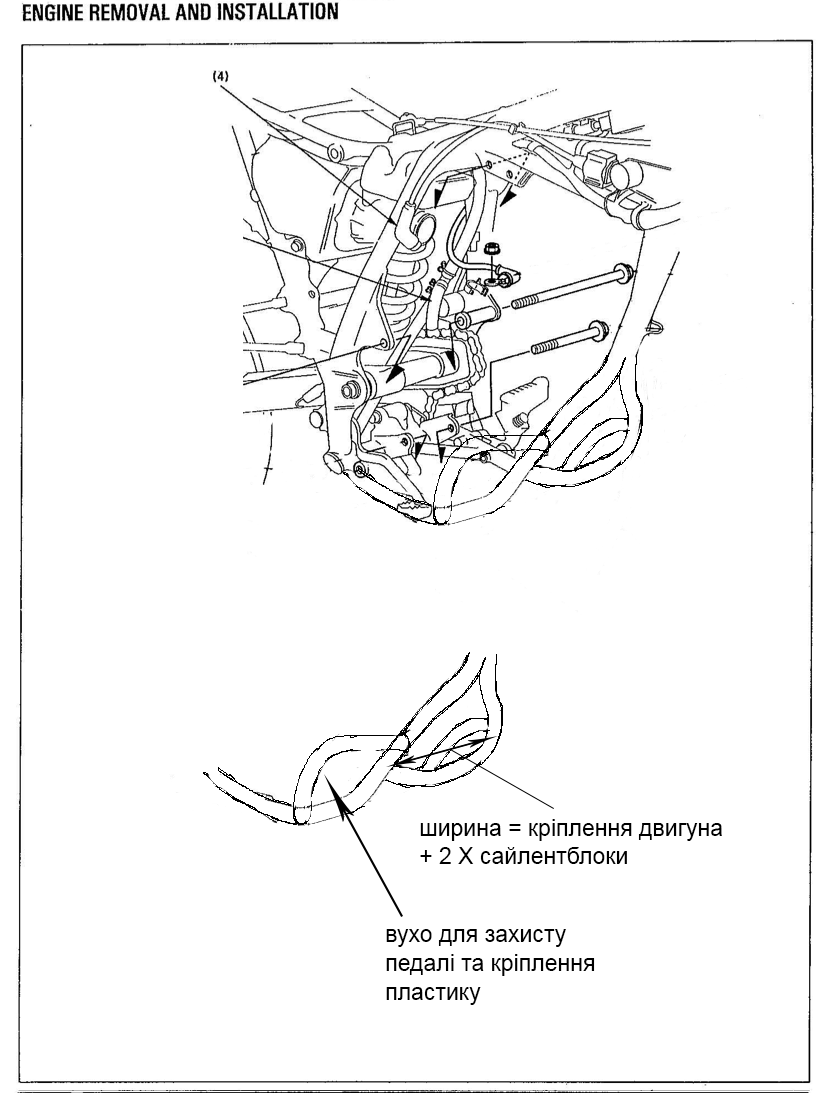 Ескіз модернізації рами мотоцикла Апач YK-200